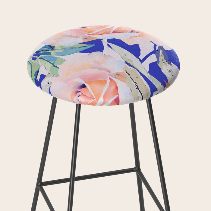 Modern Vibrant Flowery Garden B Stool Gallery Image 2