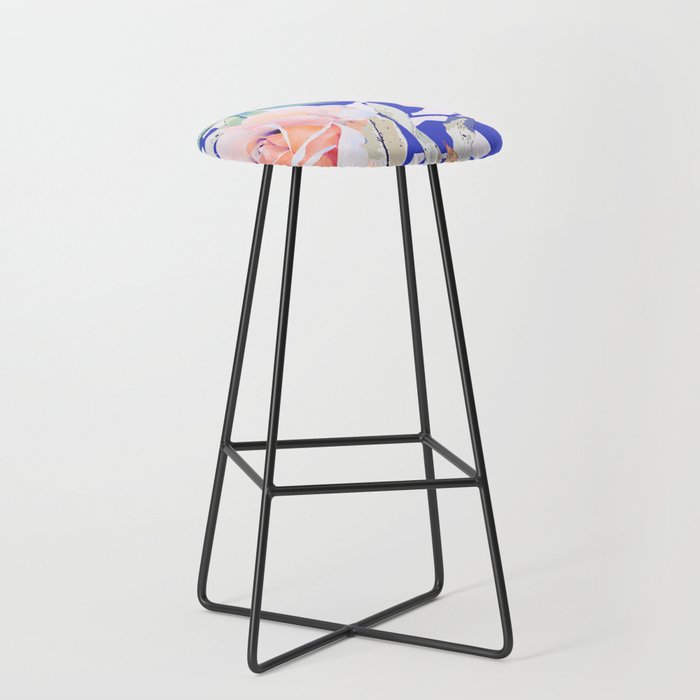 Modern Vibrant Flowery Garden B Stool Gallery Image 1