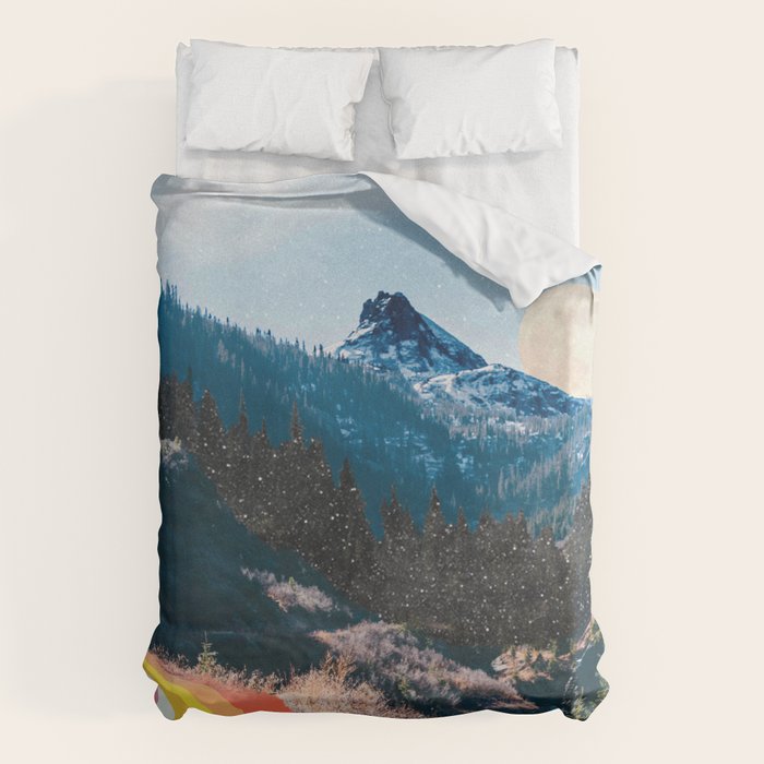 1960's Style Mountain Collage Duvet Cover Gallery Image 6