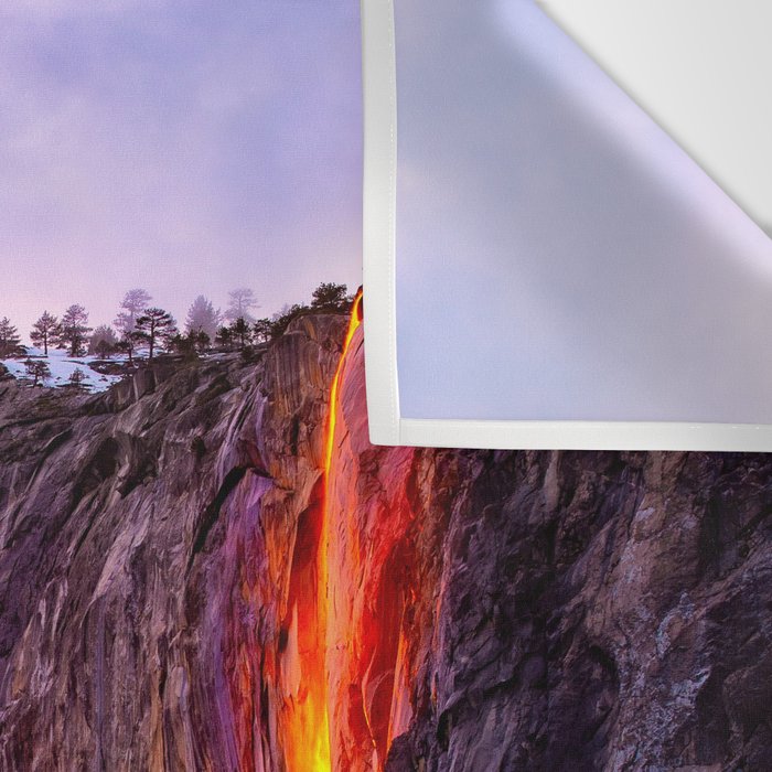 Magical Firefall - golden sunlight, on Horsetail Falls in Yosemite National Park photograph print Wall Tapestry Gallery Image 3