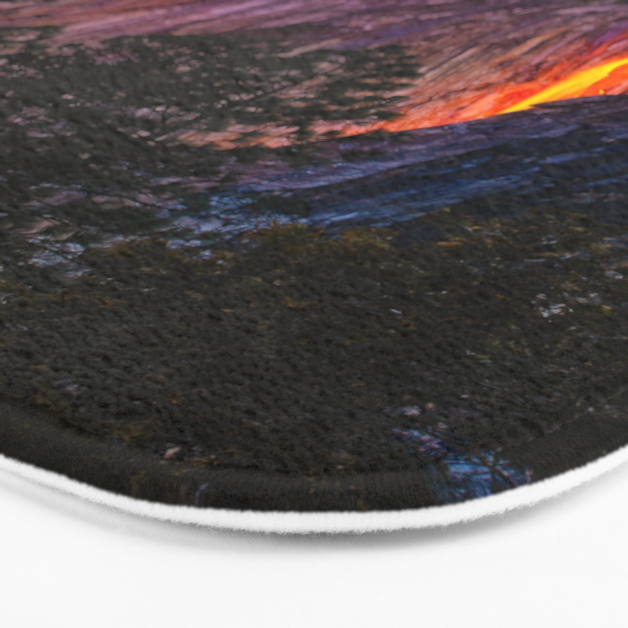 Magical Firefall - golden sunlight, on Horsetail Falls in Yosemite National Park photograph print Bath Mat Gallery Image 3