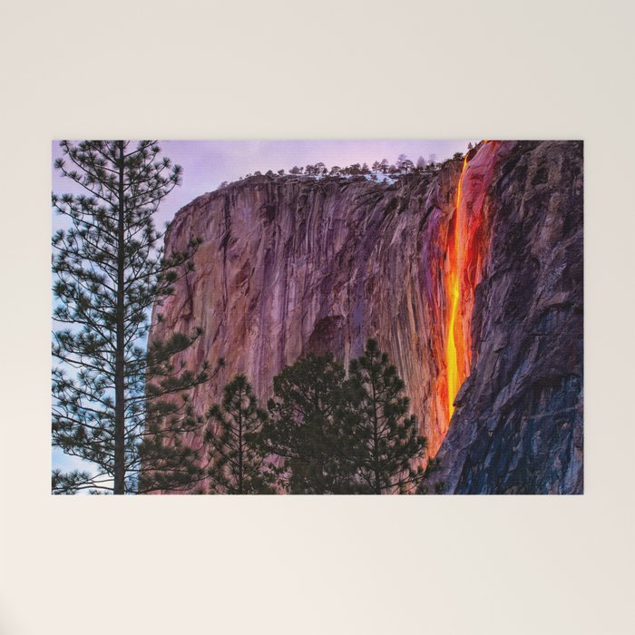 Magical Firefall - golden sunlight, on Horsetail Falls in Yosemite National Park photograph print Welcome Mat Gallery Image 1