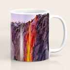 Magical Firefall - golden sunlight, on Horsetail Falls in Yosemite National Park photograph print Coffee Mug Gallery Image 1