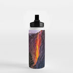 Magical Firefall - golden sunlight, on Horsetail Falls in Yosemite National Park photograph print Water Bottle Gallery Image 2