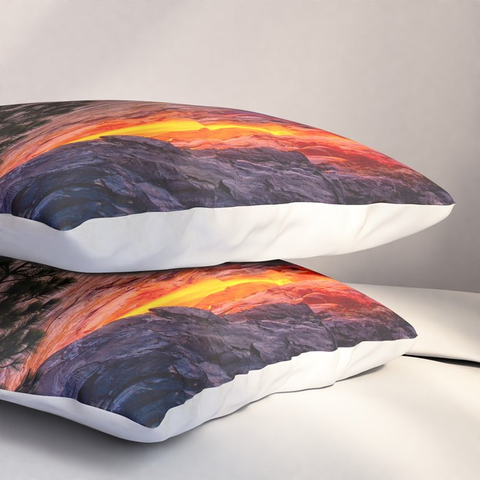 Magical Firefall - golden sunlight, on Horsetail Falls in Yosemite National Park photograph print Pillow Sham Gallery Image 3