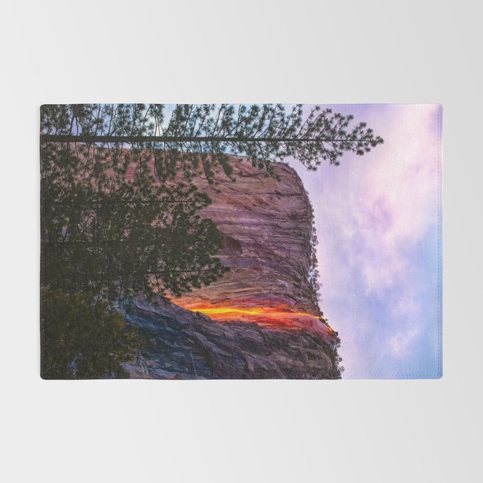 Magical Firefall - golden sunlight, on Horsetail Falls in Yosemite National Park photograph print Rug Gallery Image 2