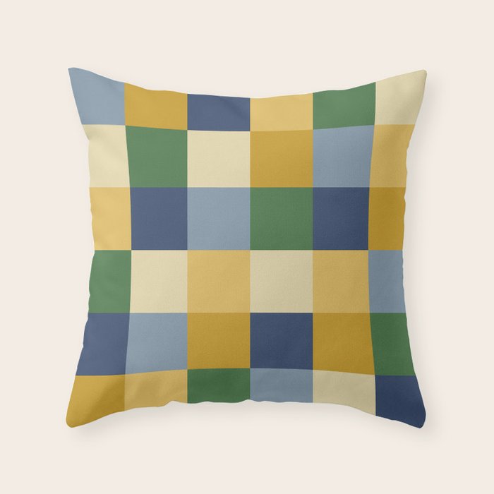 Bold Colorful Checks Pattern - Large XXIII Throw Pillow Gallery Image 1