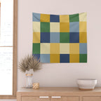 Bold Colorful Checks Pattern - Large XXIII Wall Tapestry Gallery Image 2