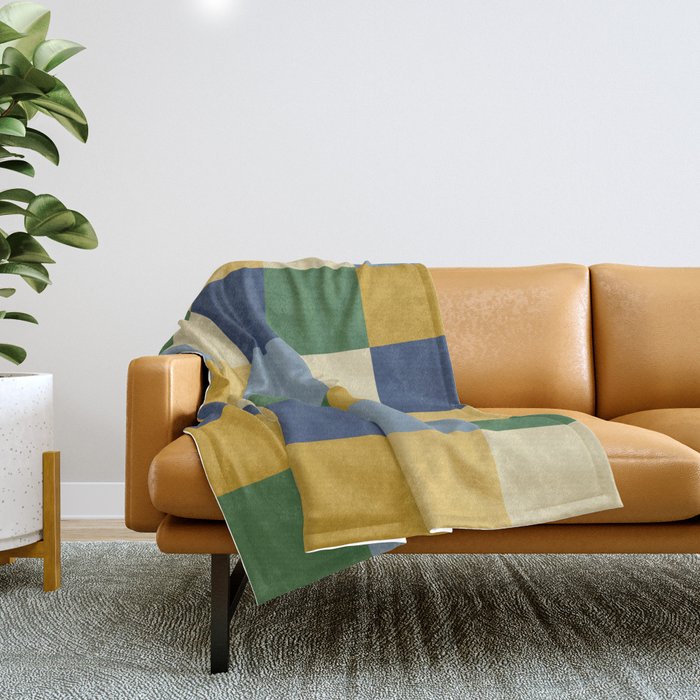 Bold Colorful Checks Pattern - Large XXIII Throw Blanket Gallery Image 1