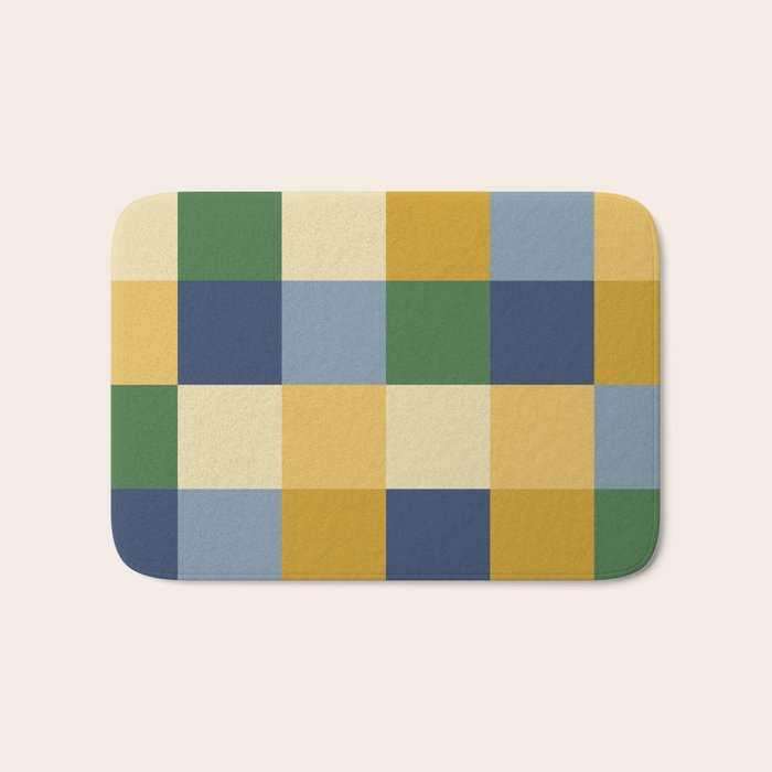 Bold Colorful Checks Pattern - Large XXIII Bath Mat Gallery Image 1