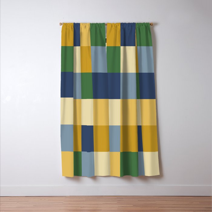Bold Colorful Checks Pattern - Large XXIII Window Curtain Gallery Image 3