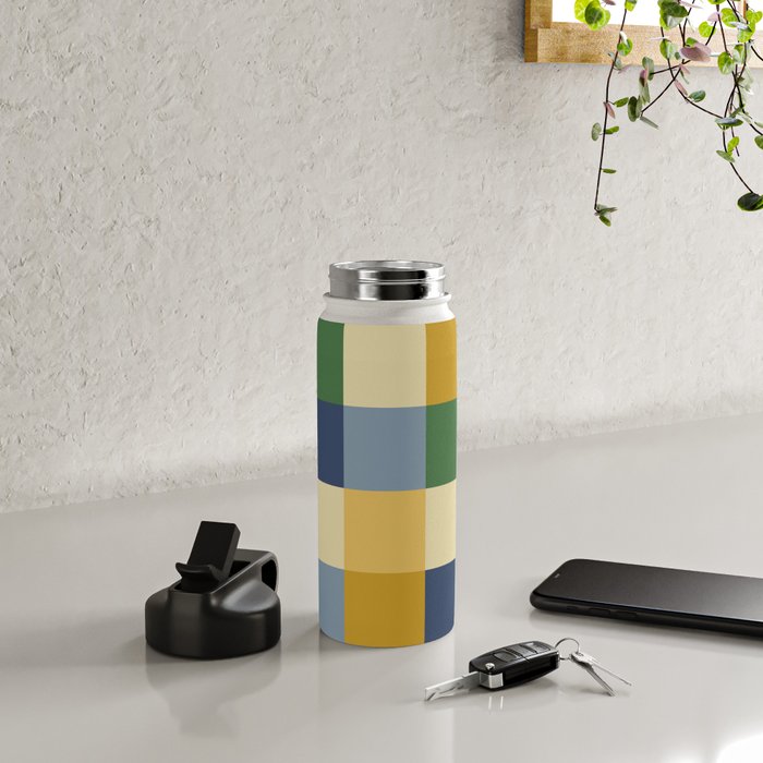 Bold Colorful Checks Pattern - Large XXIII Water Bottle Gallery Image 4