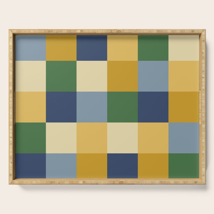 Bold Colorful Checks Pattern - Large XXIII Serving Tray Gallery Image 1