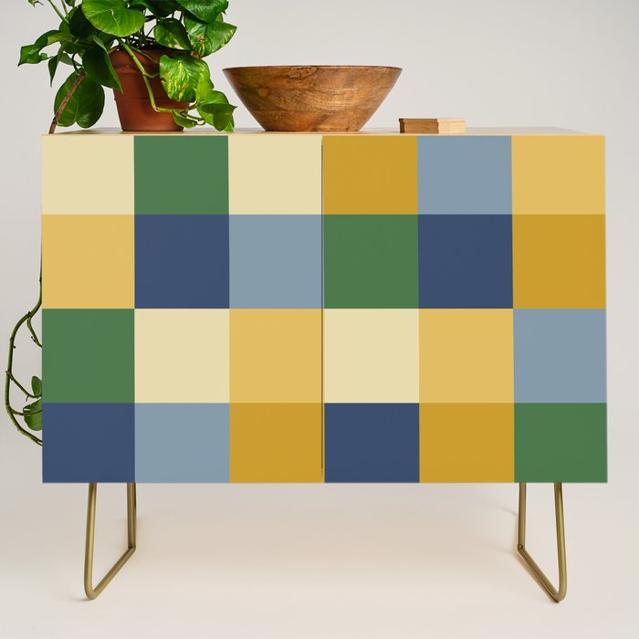 Bold Colorful Checks Pattern - Large XXIII Credenza Gallery Image 1