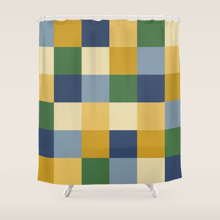 Bold Colorful Checks Pattern - Large XXIII Shower Curtain Gallery Image 1