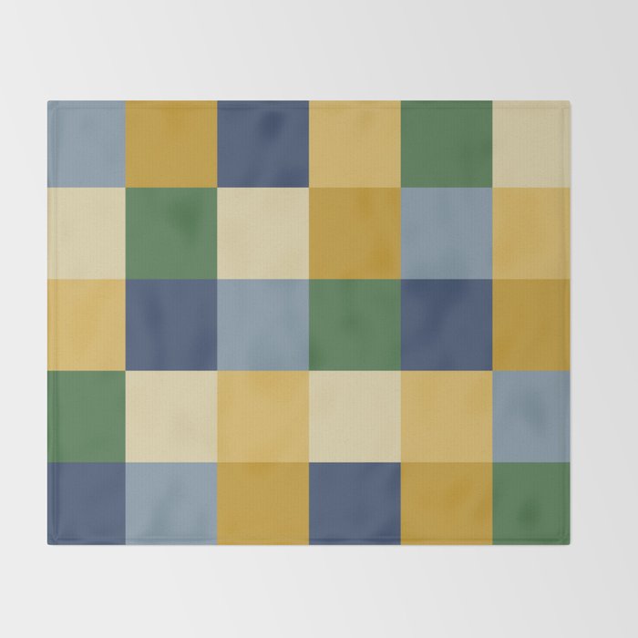 Bold Colorful Checks Pattern - Large XXIII Throw Blanket Gallery Image 2