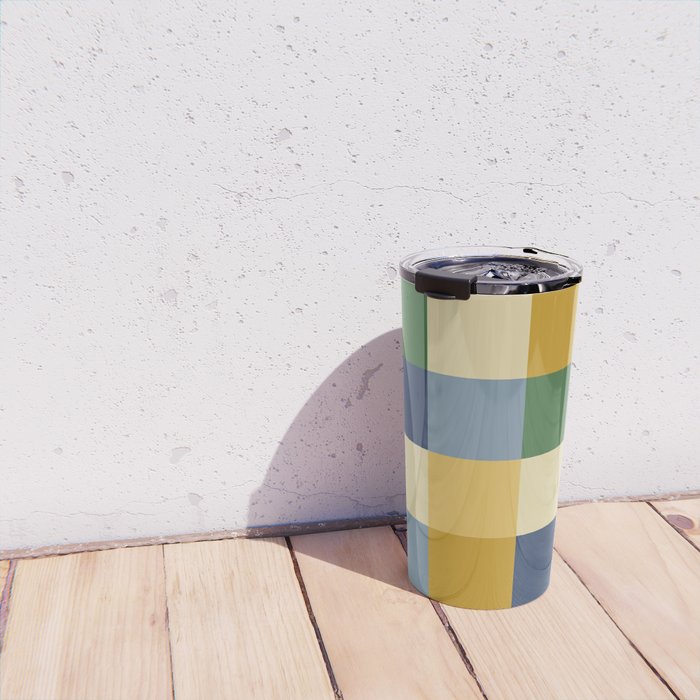 Bold Colorful Checks Pattern - Large XXIII Travel Mug Gallery Image 4