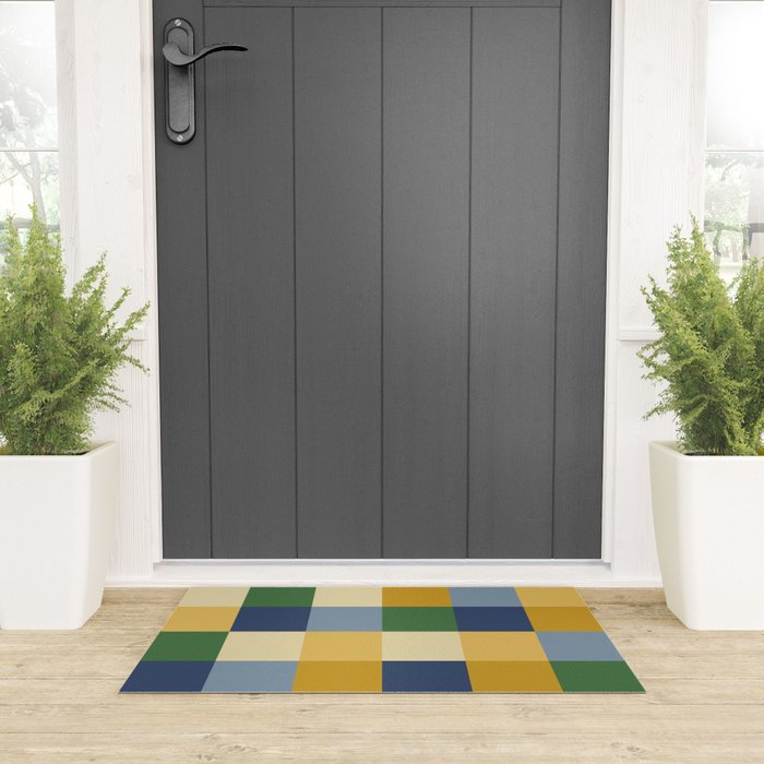 Bold Colorful Checks Pattern - Large XXIII Welcome Mat Gallery Image 3