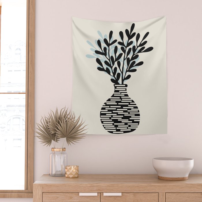 Still Life with Vase and Tree Branches Wall Tapestry Gallery Image 2