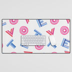 Cast Your Vote | Hand-Lettered Pattern in White Desk Mat Gallery Image 1