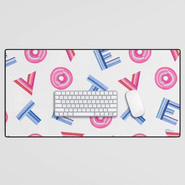Cast Your Vote | Hand-Lettered Pattern in White Desk Mat Gallery Image 1