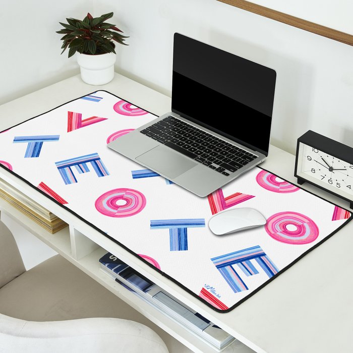Cast Your Vote | Hand-Lettered Pattern in White Desk Mat Gallery Image 2