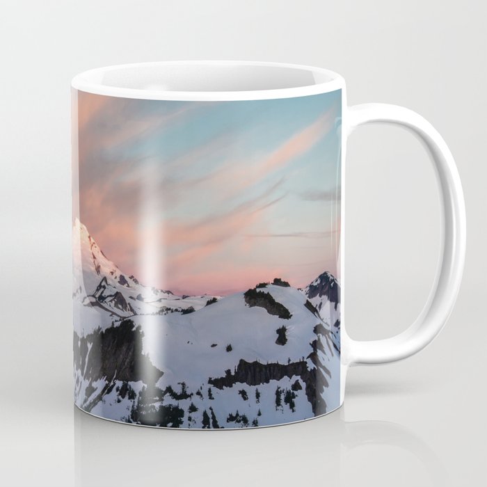 Mount Baker Mountain Adventure Sunset - Nature Photography Coffee Mug Gallery Image 1