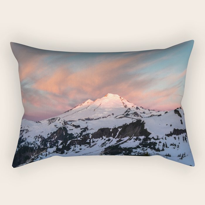 Mount Baker Mountain Adventure Sunset - Nature Photography Rectangular Pillow Gallery Image 2