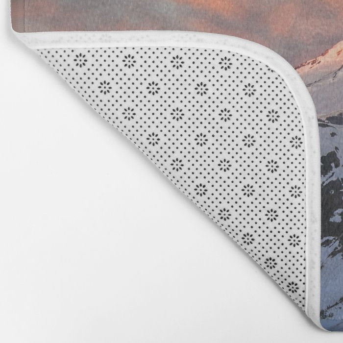 Mount Baker Mountain Adventure Sunset - Nature Photography Bath Mat Gallery Image 2