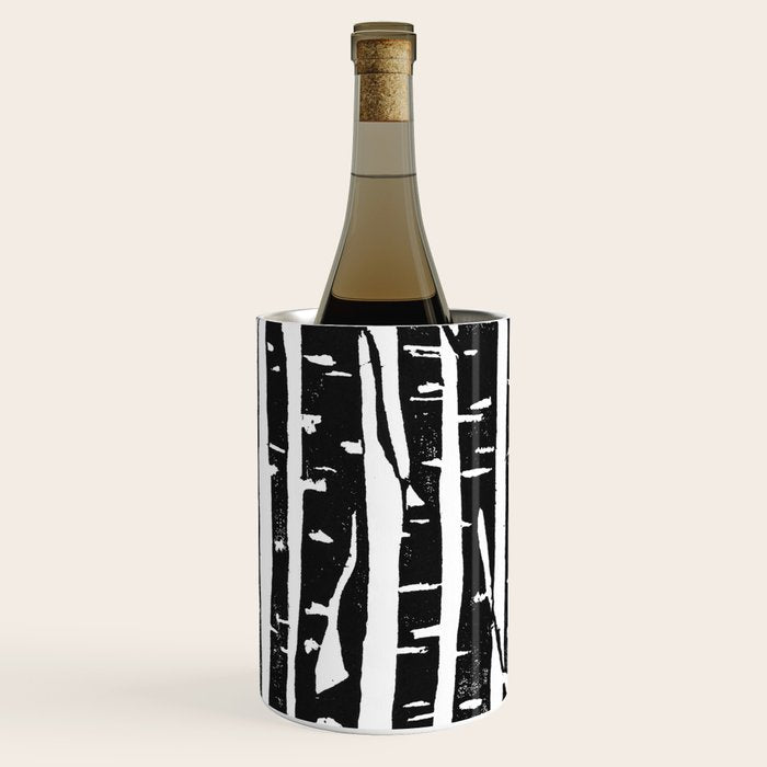 Woodcut Birches Black Wine Chiller Gallery Image 3