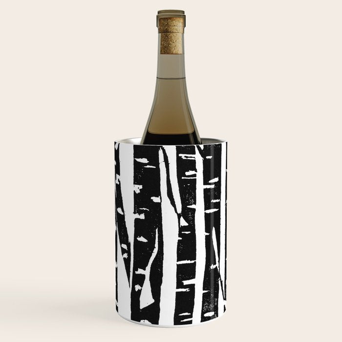 Woodcut Birches Black Wine Chiller Gallery Image 2