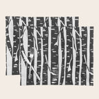 Woodcut Birches Black Placemat Gallery Image 1