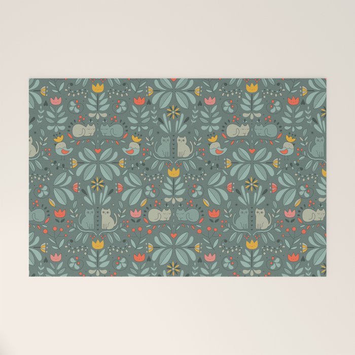 Swedish Folk Cats Welcome Mat Gallery Image 1