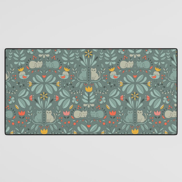 Swedish Folk Cats Desk Mat Gallery Image 3