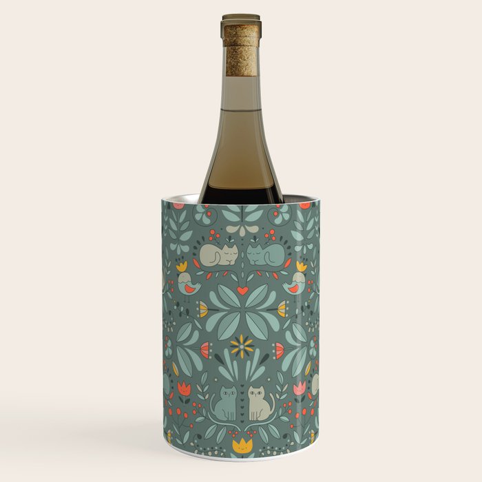 Swedish Folk Cats Wine Chiller Gallery Image 2