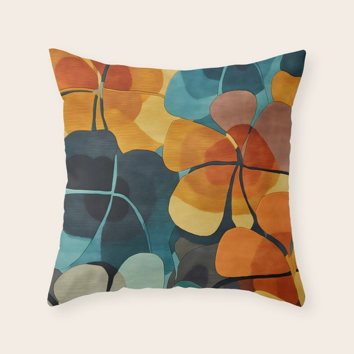 A Floral Palette of Colorful Petals Throw Pillow Gallery Image 1