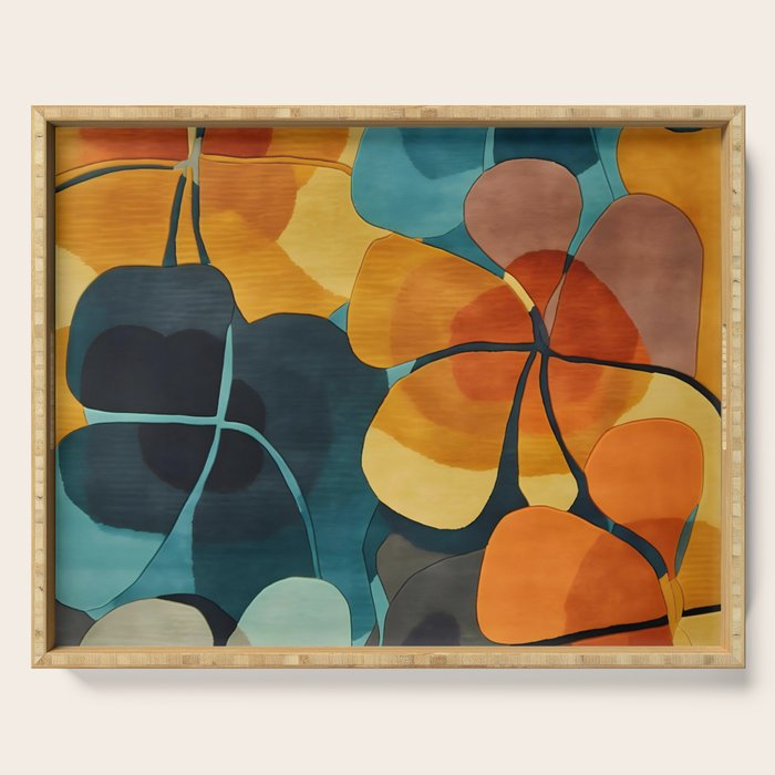 A Floral Palette of Colorful Petals Serving Tray Gallery Image 1