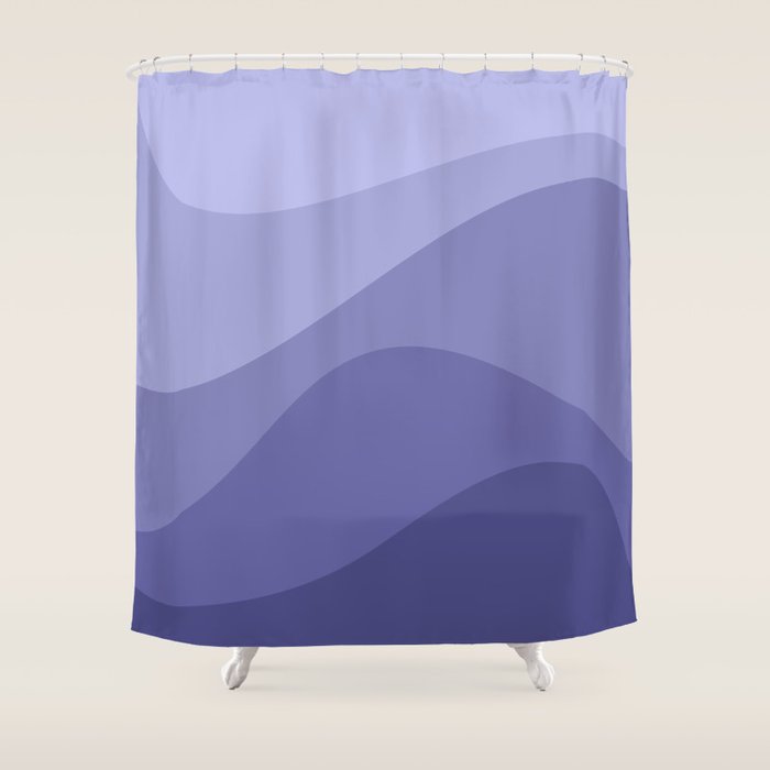 Abstract Color Waves Very Peri Shower Curtain Gallery Image 1