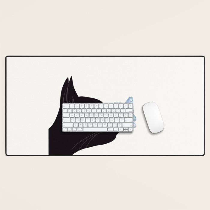 Cat and Butterfly Desk Mat Gallery Image 1