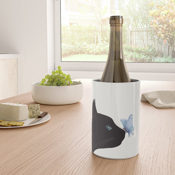 Cat and Butterfly Wine Chiller Gallery Image 4