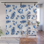Blue and White Sea Life II Wall Mural Gallery Image 1