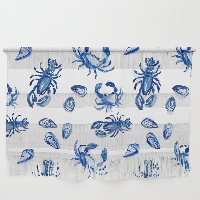 Blue and White Sea Life II Wall Hanging Gallery Image 1