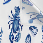 Blue and White Sea Life II Wall Tapestry Gallery Image 3