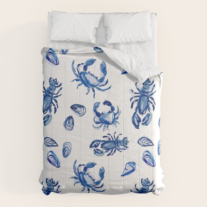 Blue and White Sea Life II Comforter Gallery Image 6