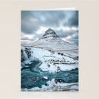 KIRKJUFELL MOUNTAIN & WATERFALL IN WINTER ICELAND LANDSCAPE Stationery Card Gallery Image 2