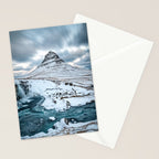 KIRKJUFELL MOUNTAIN & WATERFALL IN WINTER ICELAND LANDSCAPE Stationery Card Gallery Image 2