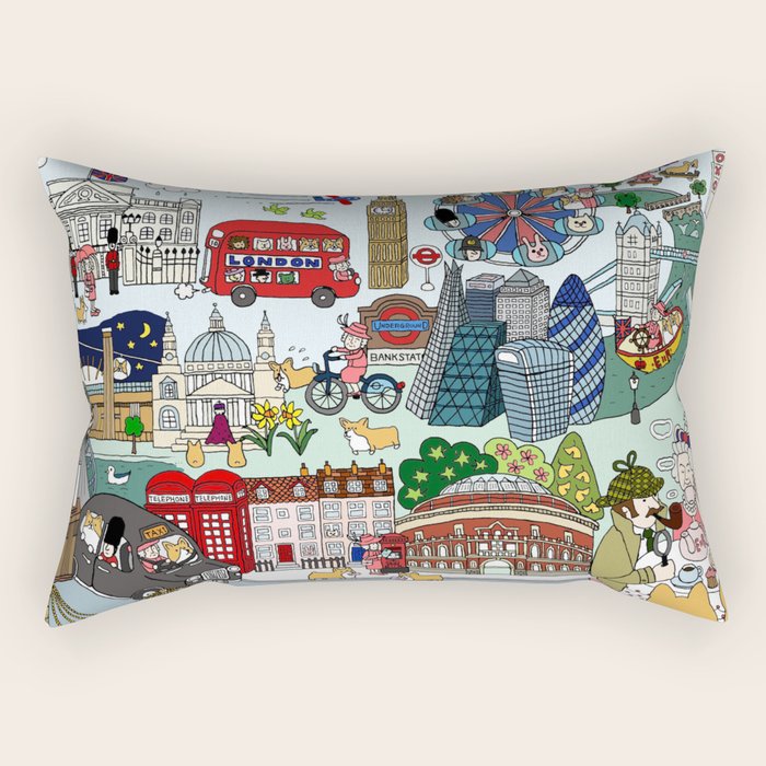 The Queen's London Day Out Rectangular Pillow Gallery Image 2