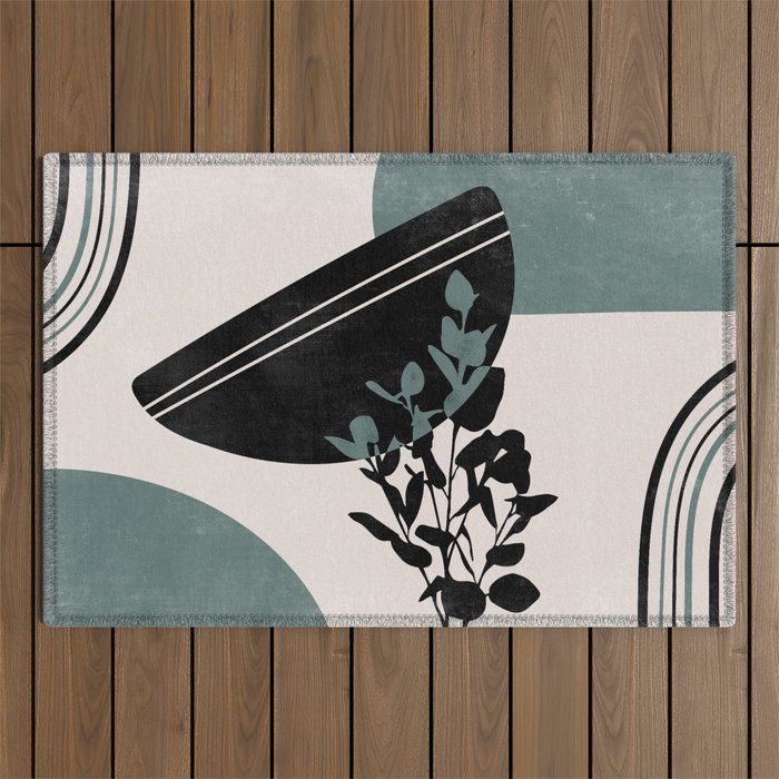 Eucalyptus Boho Botanical Outdoor Rug Gallery Image 1