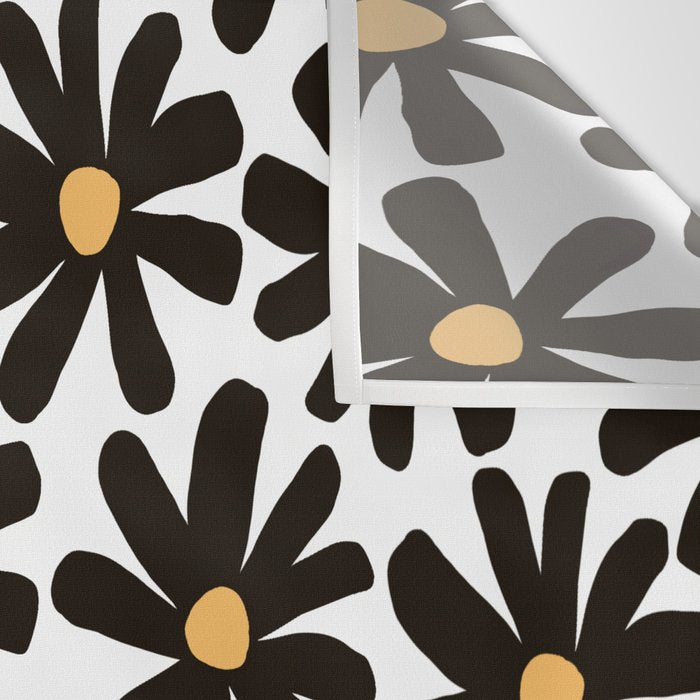Retro modern black daisies  Wall Tapestry Gallery Image 3