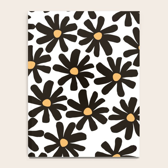 Retro modern black daisies  Notebook Gallery Image 4